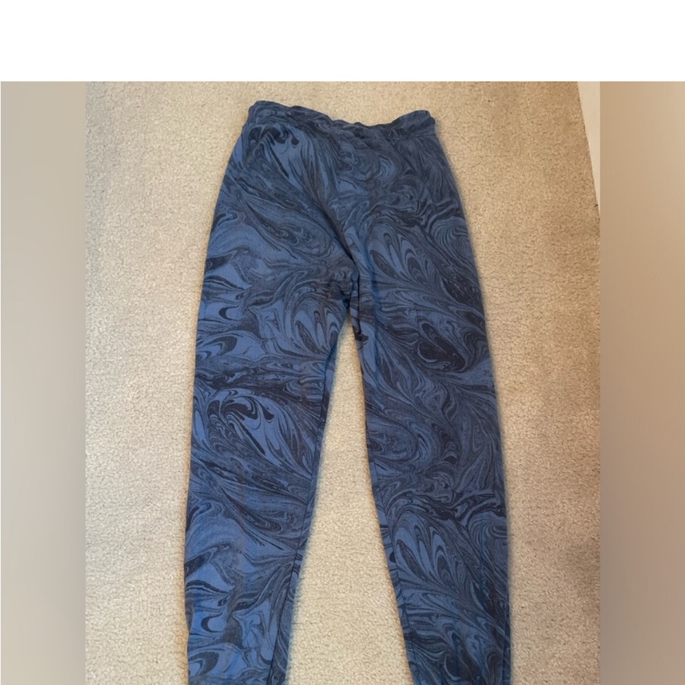 Athleta Girl Blue Marble-Pattern Jogger Pants - Picture 5 of 6